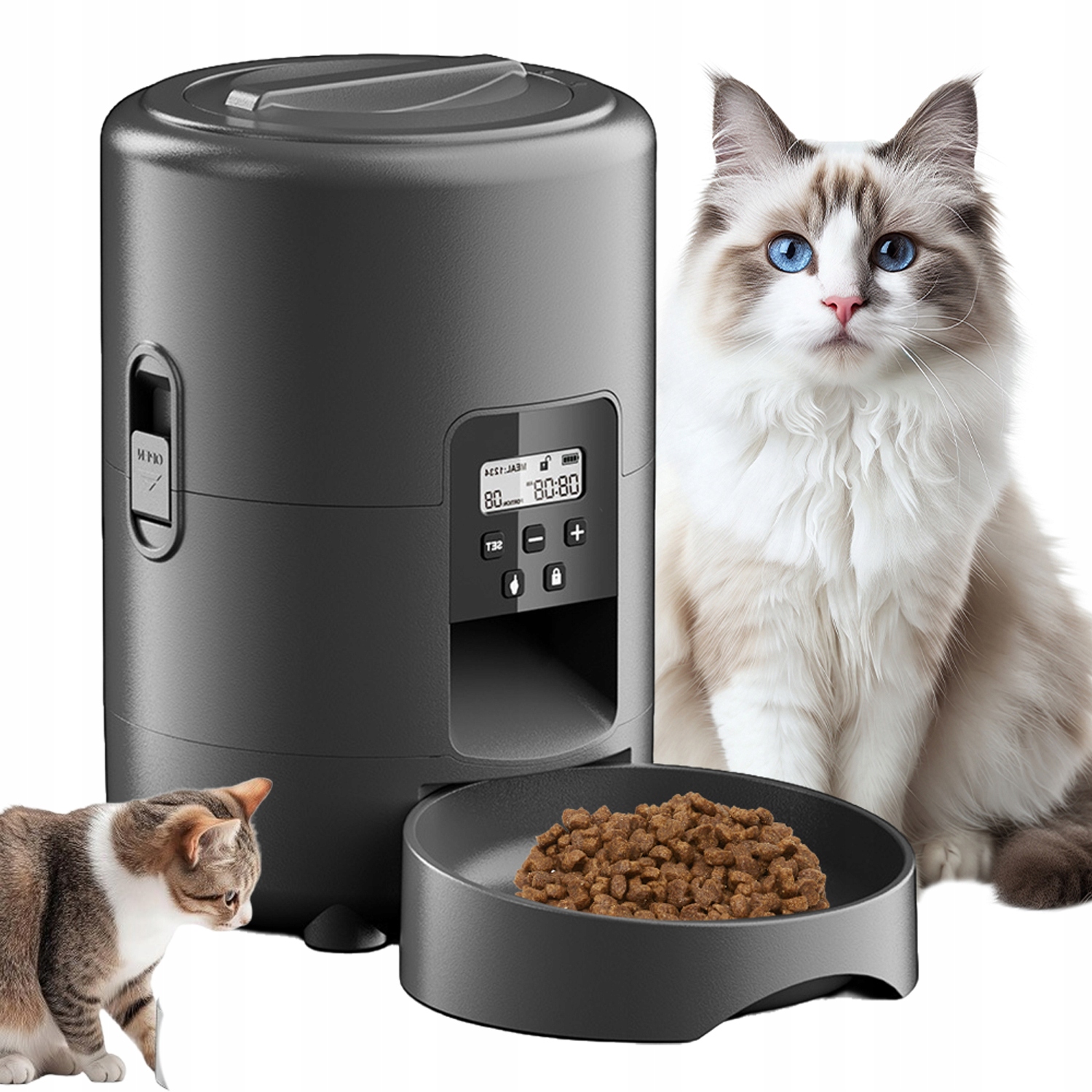 Levně Inteligentní Podavač Krmiva Pro Zvířata 2L Miska Pro Kočky A Psa 12H Časovač