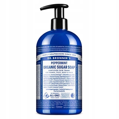 Mýdlo Organic Sugar Soap Dr. Bronner's 710 ml mátové