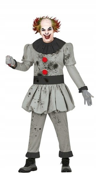 Kostým Bláznivý Klaun Klauna Šedý Halloween L