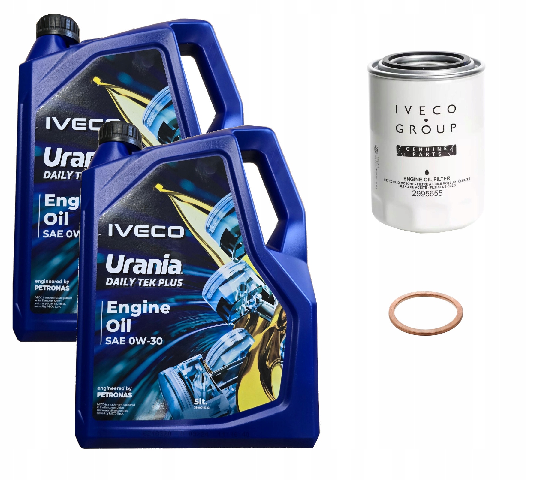 Urania Daily Tek 0W30 10L filtr oleju Oe Iveco Daily 3.0 Jtd podkładka