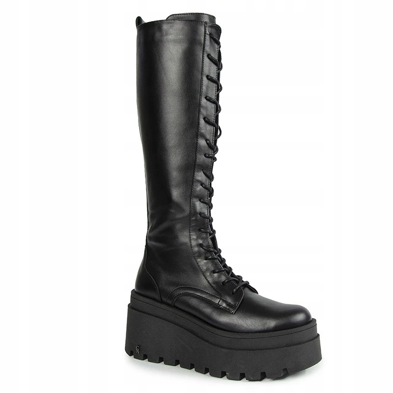 CARINII B9812 KOZAKI KLASYCZNE SKÓRA LICO CZARNE 39