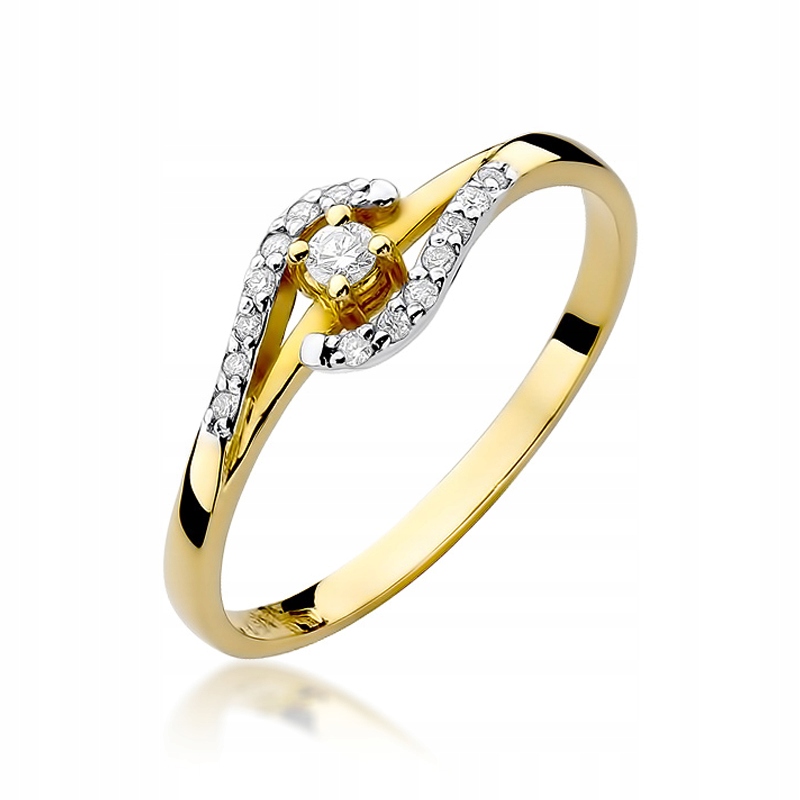 Prstýnek zlatý 585 s brilianty 0,11ct certifikát