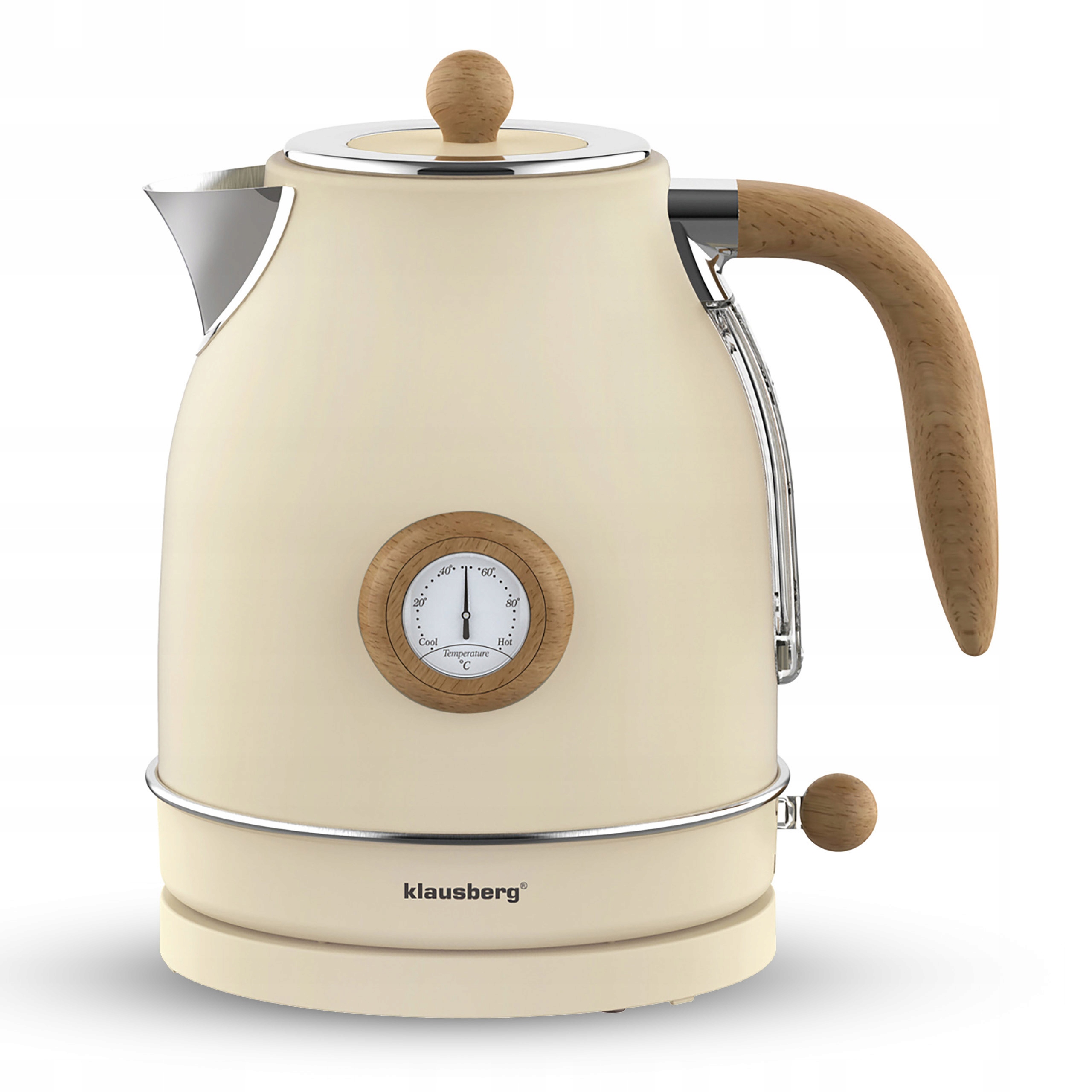 Elektrická varná konvice 1,7 l s teploměrem 2200 W béžová retro