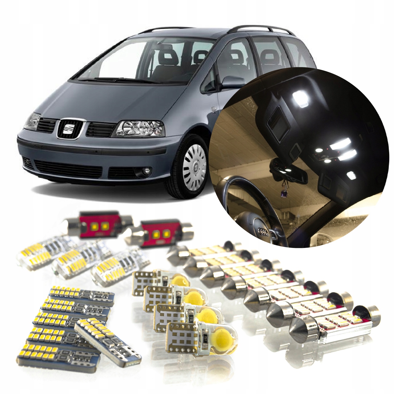 Seat Alhambra – Sada Led Osvětlení Interiéru! Vip