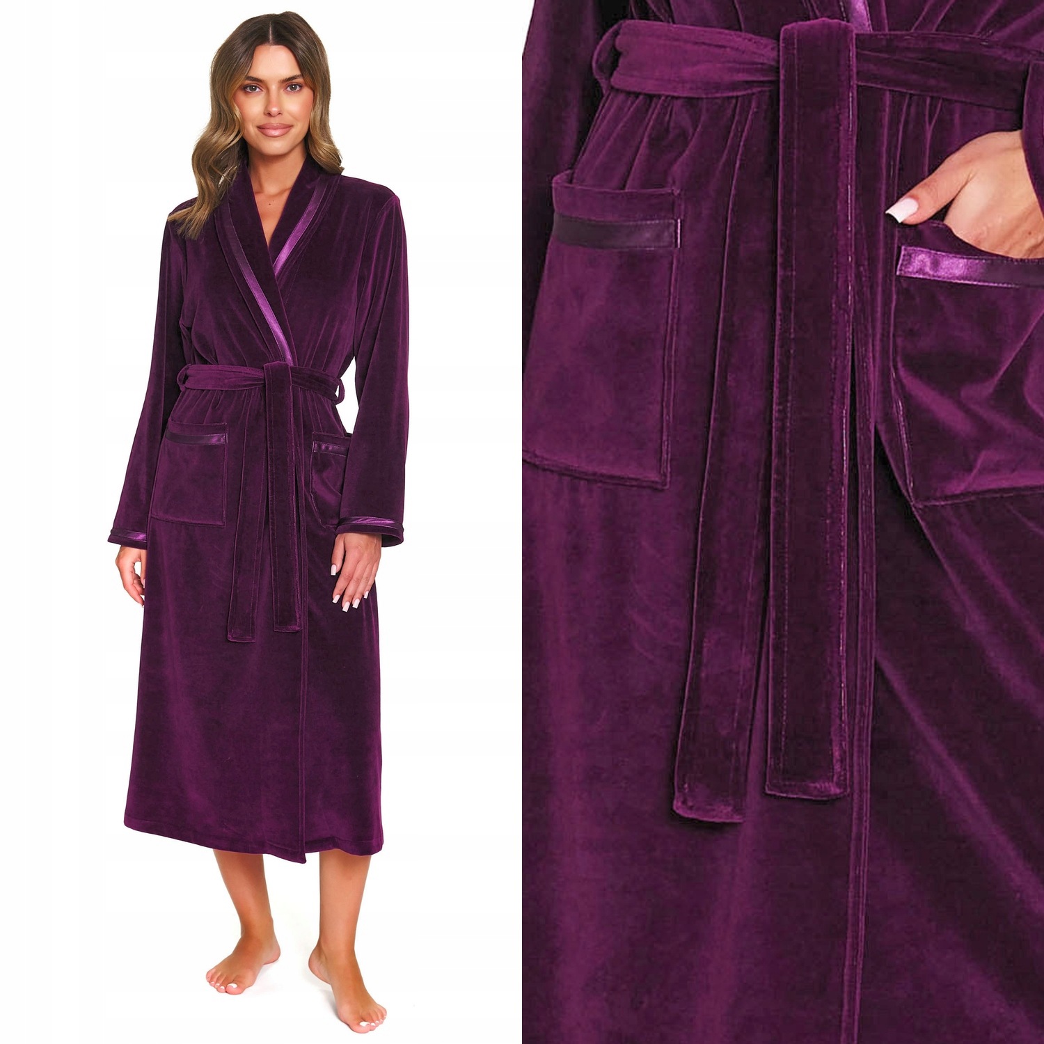 Dámský župan Doctornap Swa 1078 burgundy plus s bavlnou 2XL
