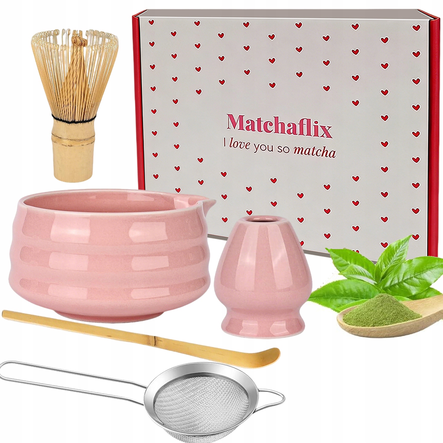 Obřadní Sada Pro Matchu Šálek Metla Podstavec Lžička 5KS