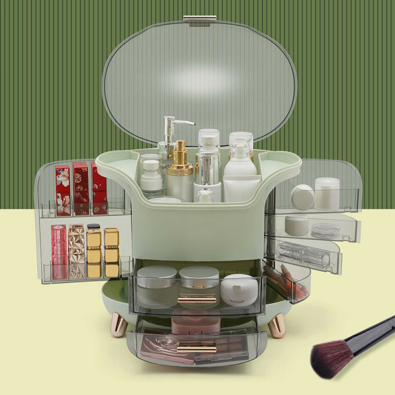 Pudełko do przechowywania kosmetyków jasno zielone Marka inna marka