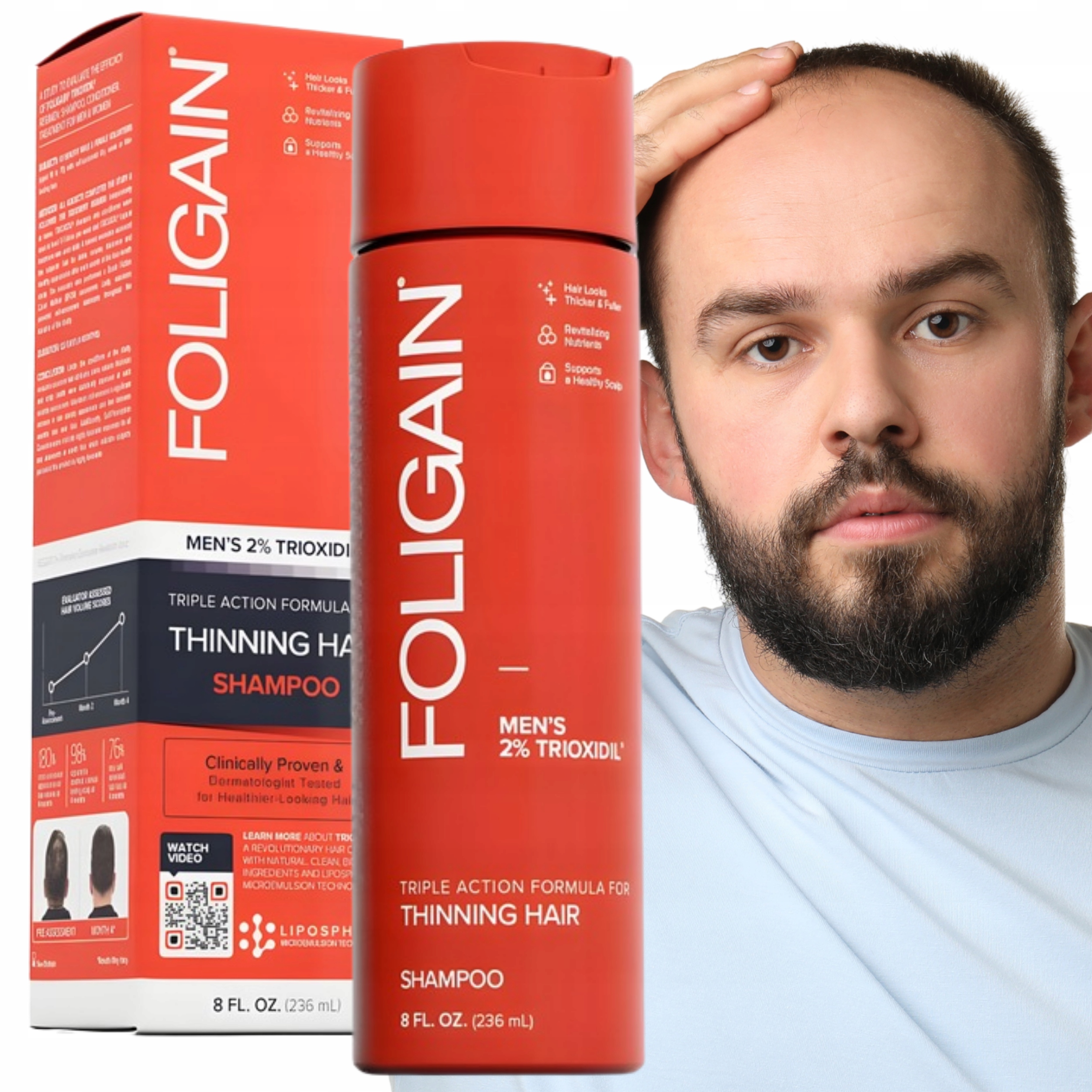 Šampon proti plešatosti pro muže Foligain Shampoo 2% Trioxidil 236 ml