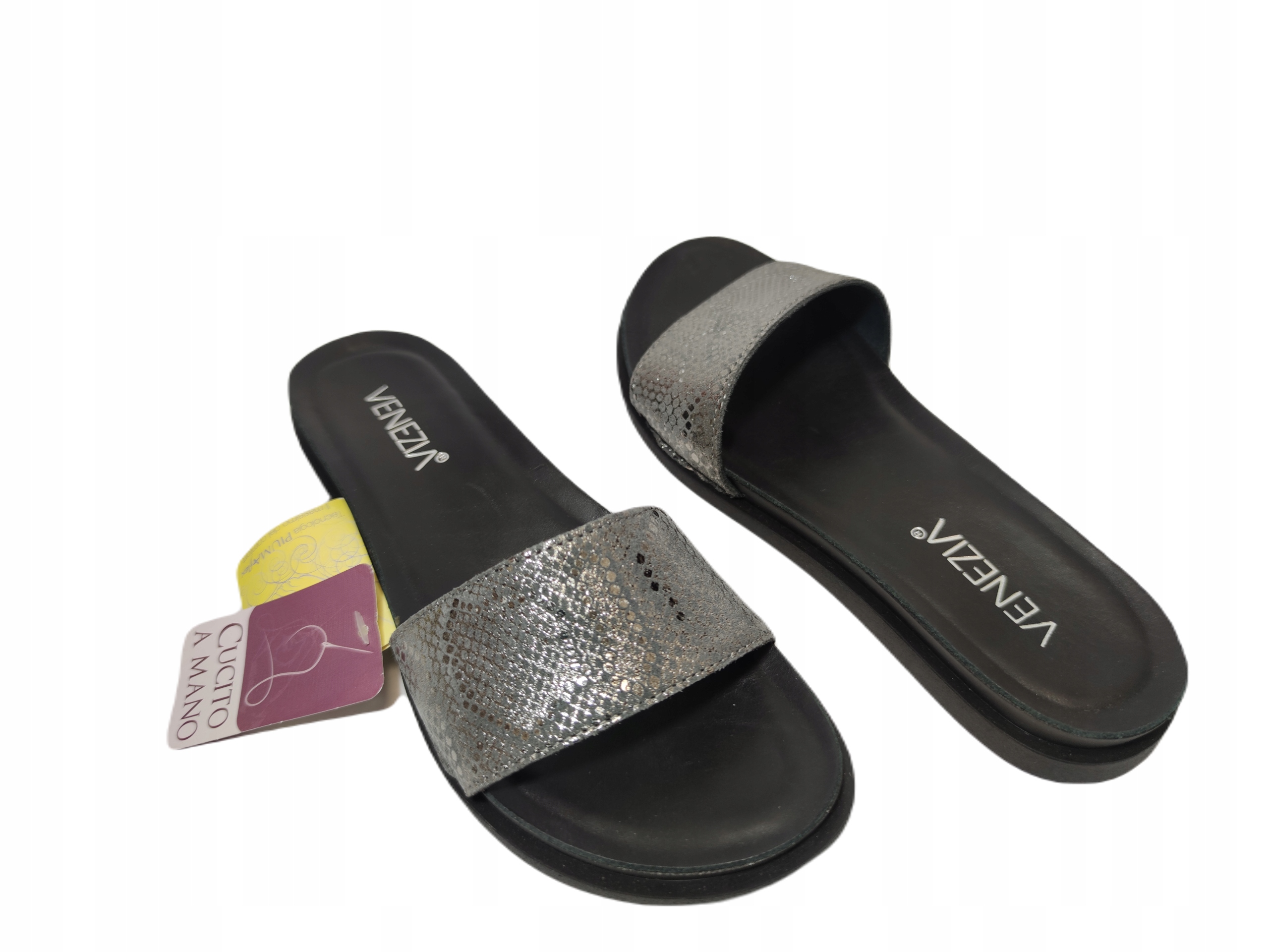 Styl nazouváky kůže Venezia 425632631 m stříbro r36