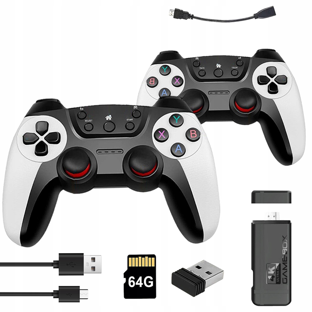 Konsola Retro 30000 Gier Hdmi 64G Tf PS1 Bezprzewodowe Pady 2 Graczy