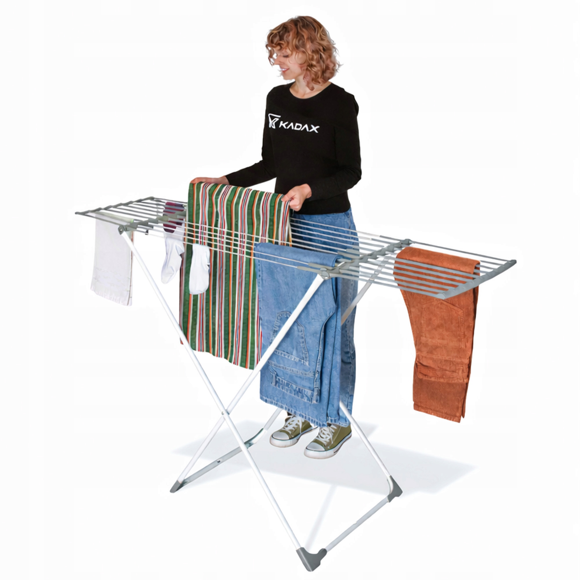 Levně Sušák Na Prádlo Stojící Prádlo Teleskopická Rozkládací 17 m Velká
