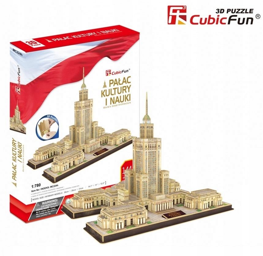 

Puzzle 3D. Pałac Kultury i Nauki. 144 elementy