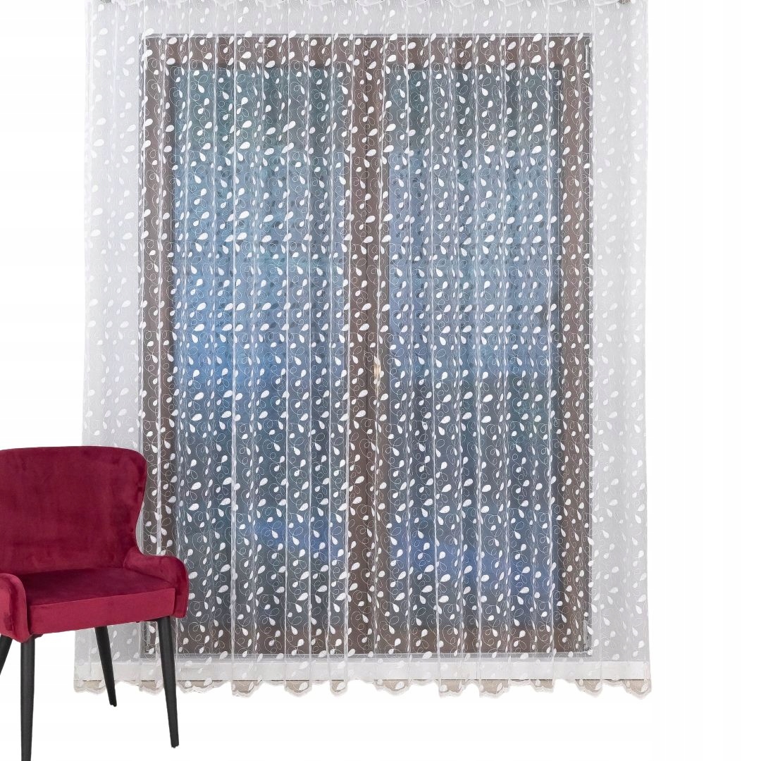 Elegantní záclona s motivem listů – do obývacího pokoje a ložnice 600X175