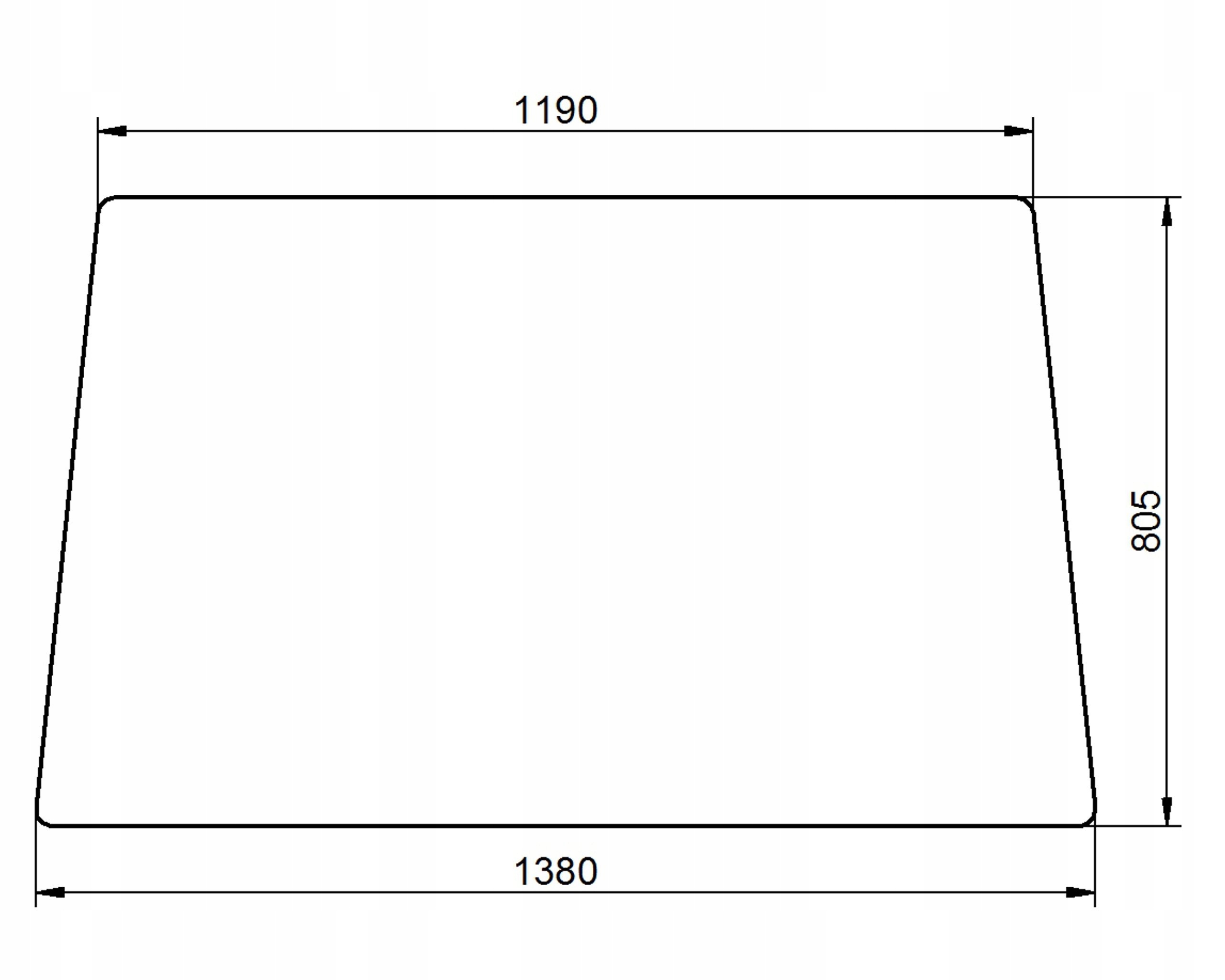 sklo John Deere 6000 přední pevné