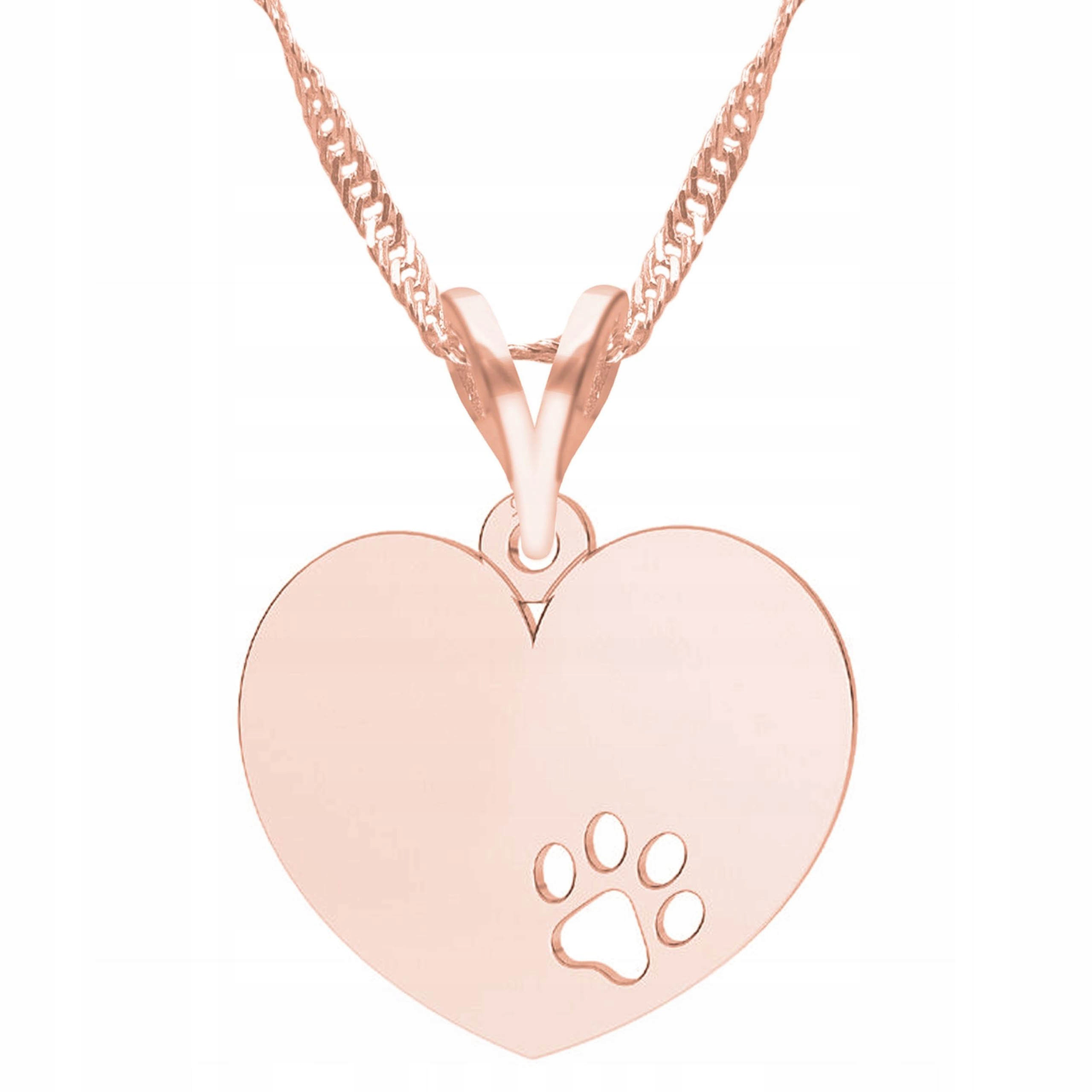 Náhrdelník Pozlacený Láska Srdce s tlapkou Psí tlapka Kočka Pes Stříbro 925