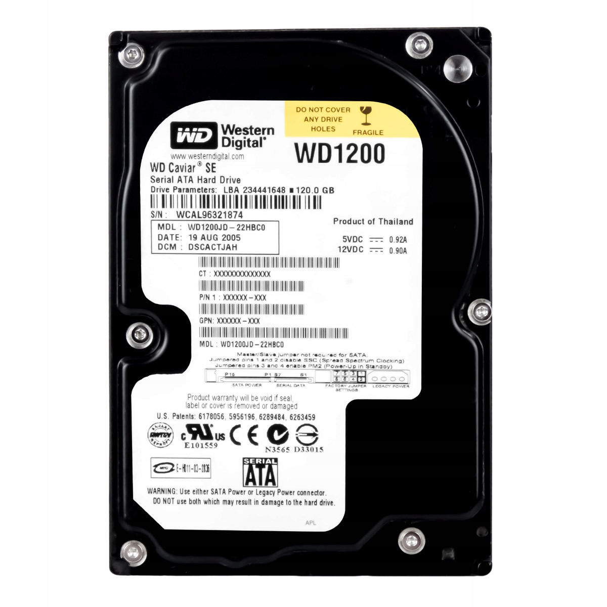 Wd Caviar Se 120GB 7.2K 8MB Sata 3.5'' WD1200JD-22HBC0