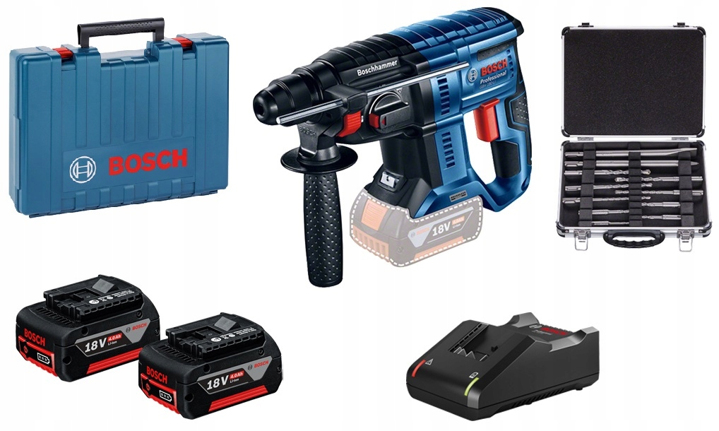 

Bosch Gbh 180-Li Młotowiertarka 2x4,0Ah +osprzęt