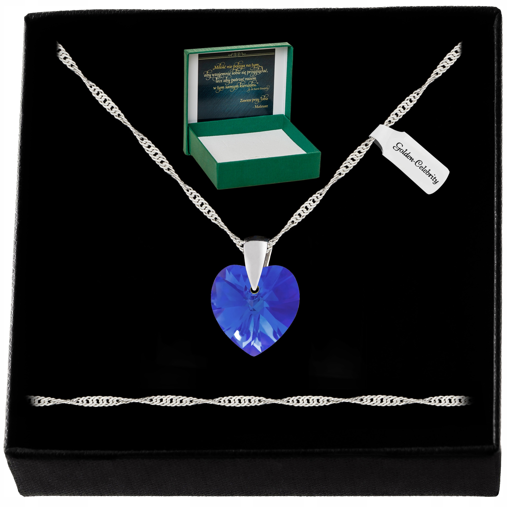 Stříbrný Náhrdelník Srdíčko Swarovski 925 Řetízek Přívěsek Pro Maminku