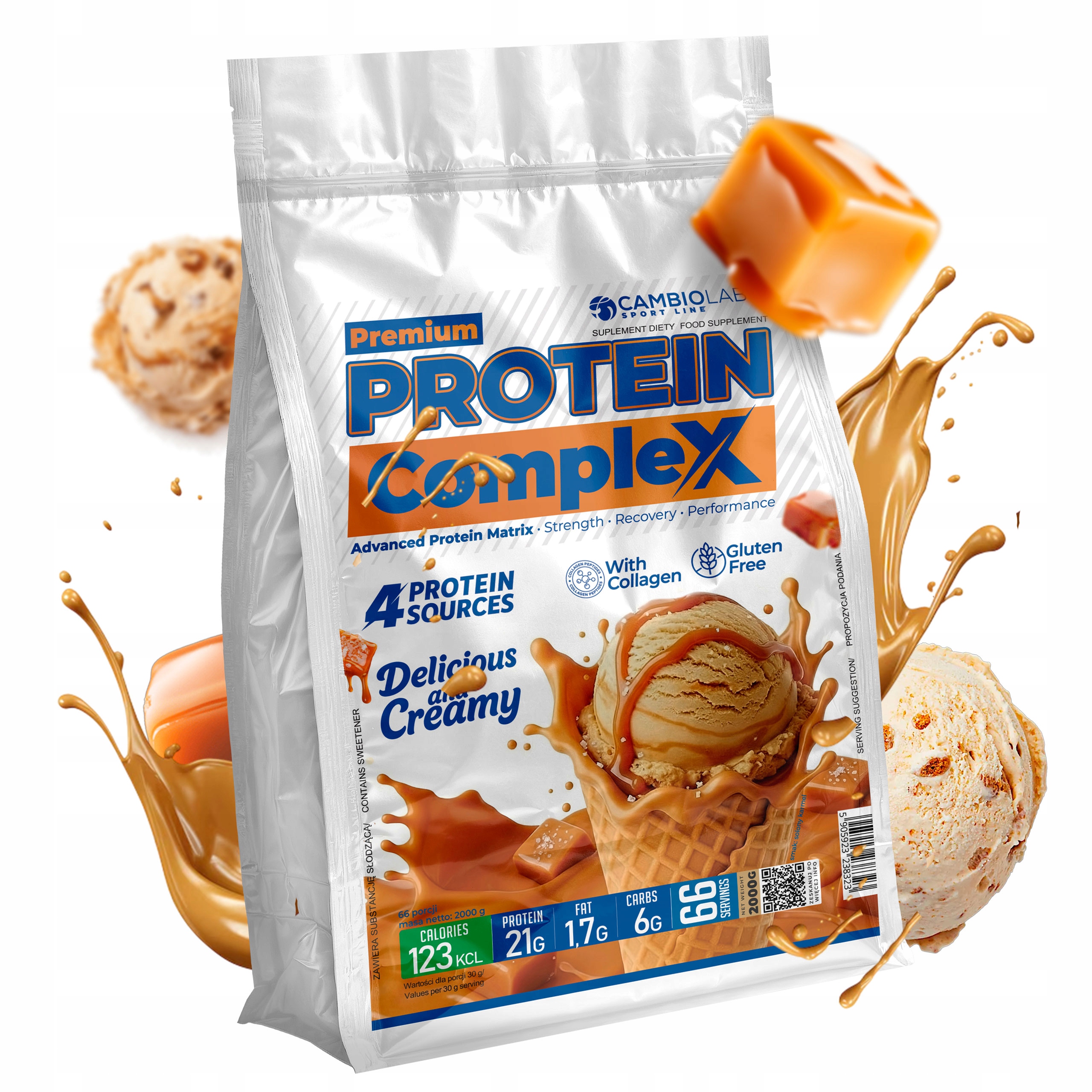 Whey Protein Complex proteinová směs Wpc hovězí kolagen bílkovina z vajec 2 kg