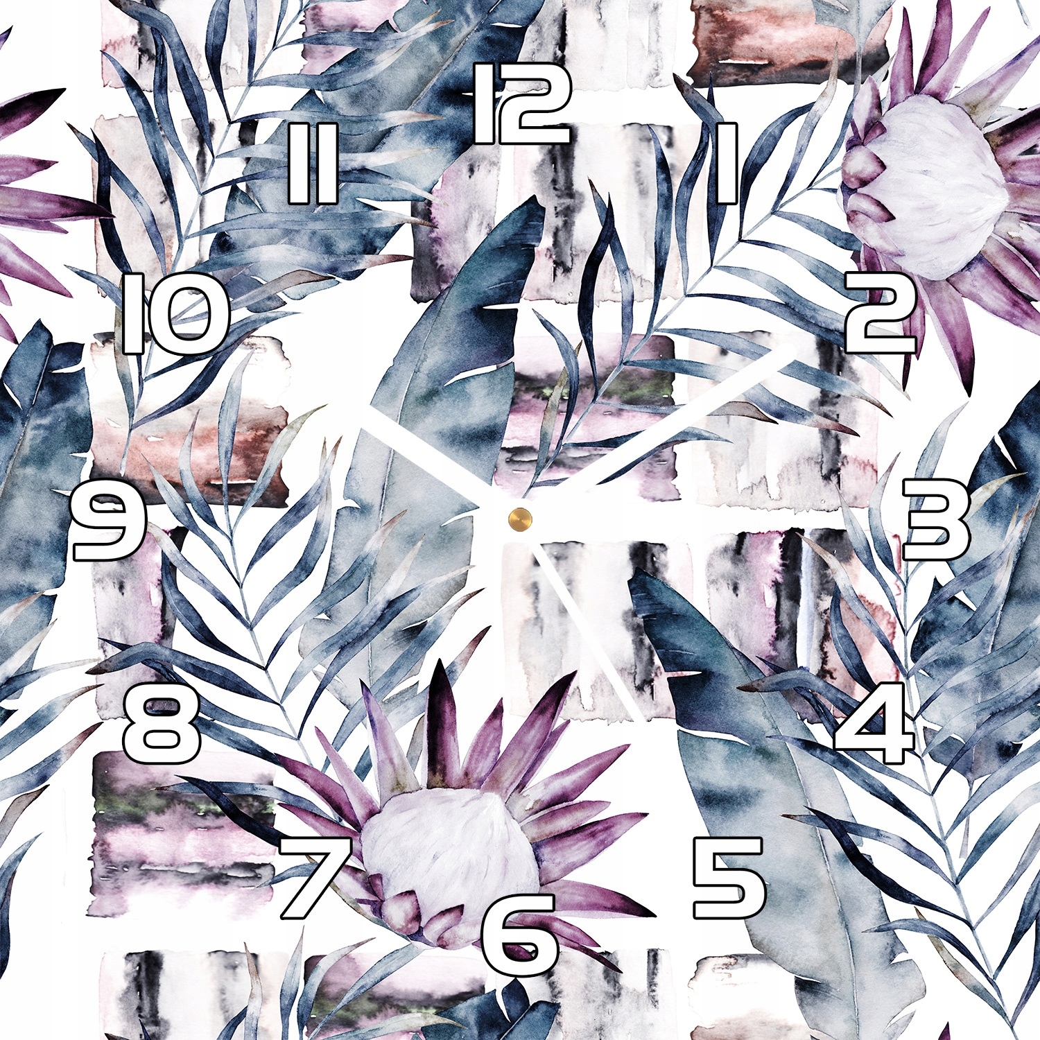 

Zegar na szkle Marmurowe kwiaty loft styl 30x30 cm