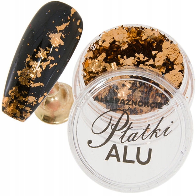 METALICZNE PŁATKI ALU pyłek szlachetne złoto Nr3