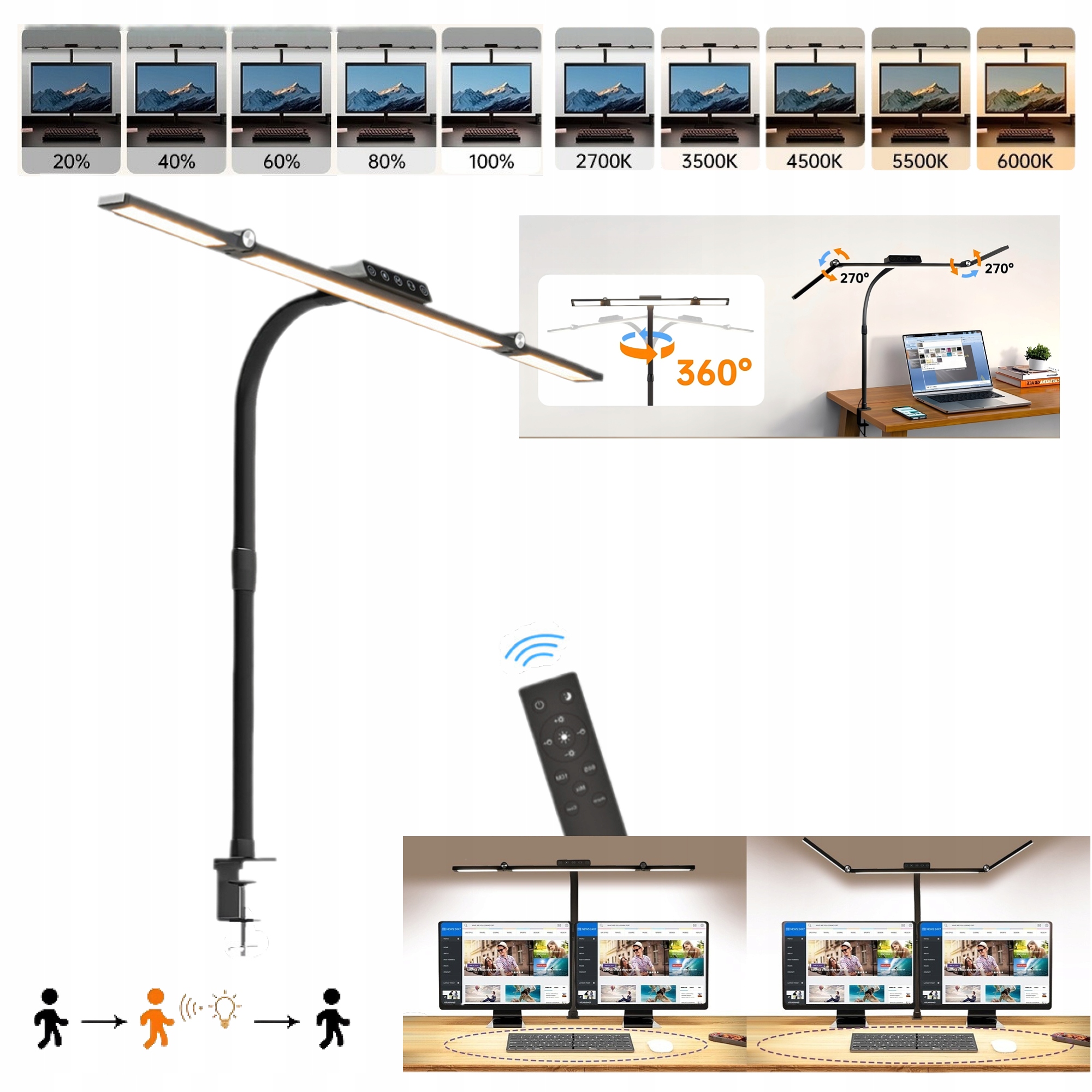 Lampa biurkowa Led bezcieniowa do rysowania z regulacją jasności