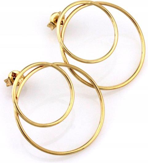 Náušnice zlaté dámské 585 kroužky se zapínáním na puzetku jsou ideální jako dárek 14K