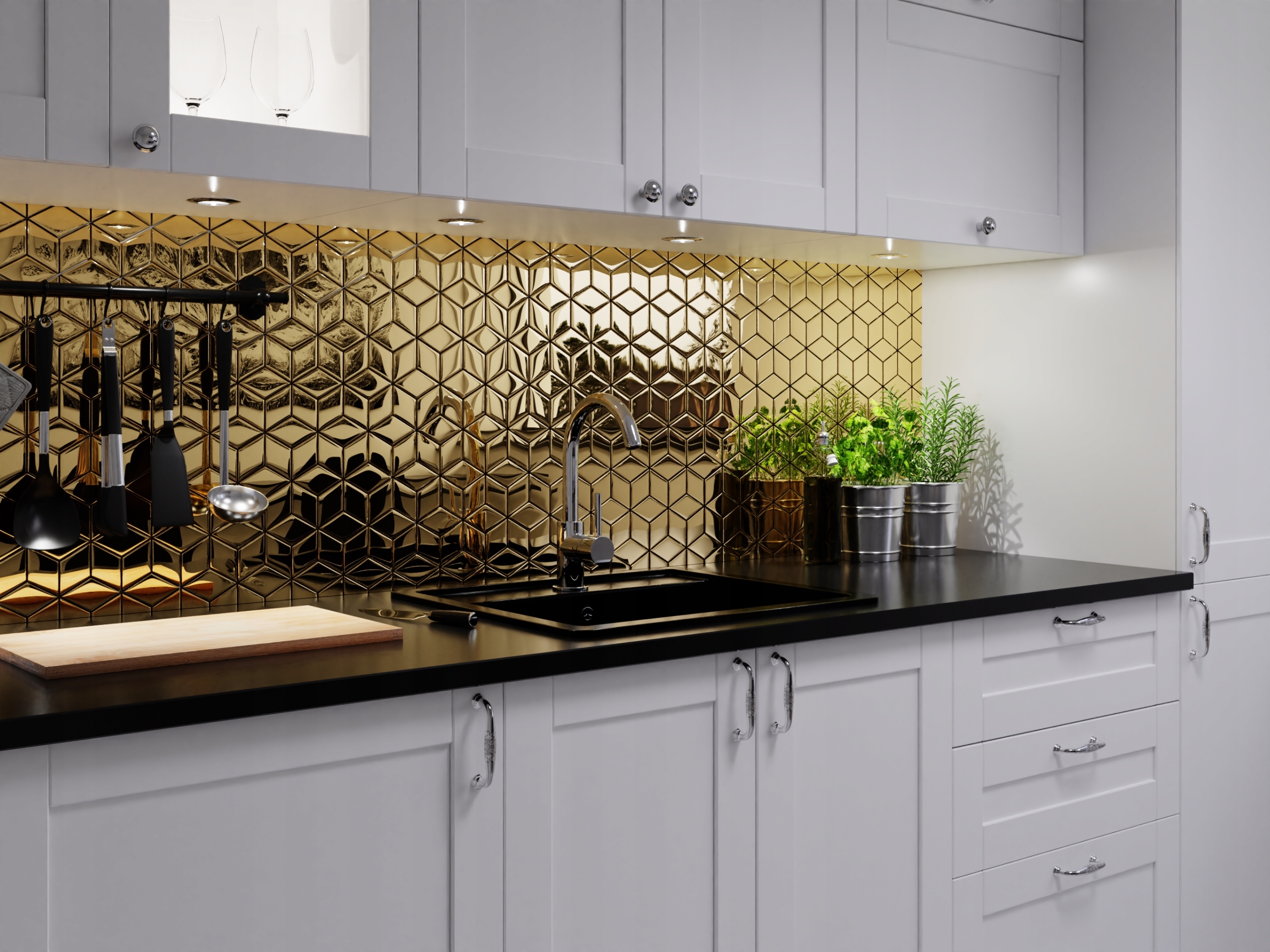 MOZAIKA SZKLANA ROMB DIAMOND ZŁOTA GOLD METALIC Kod producenta R002M