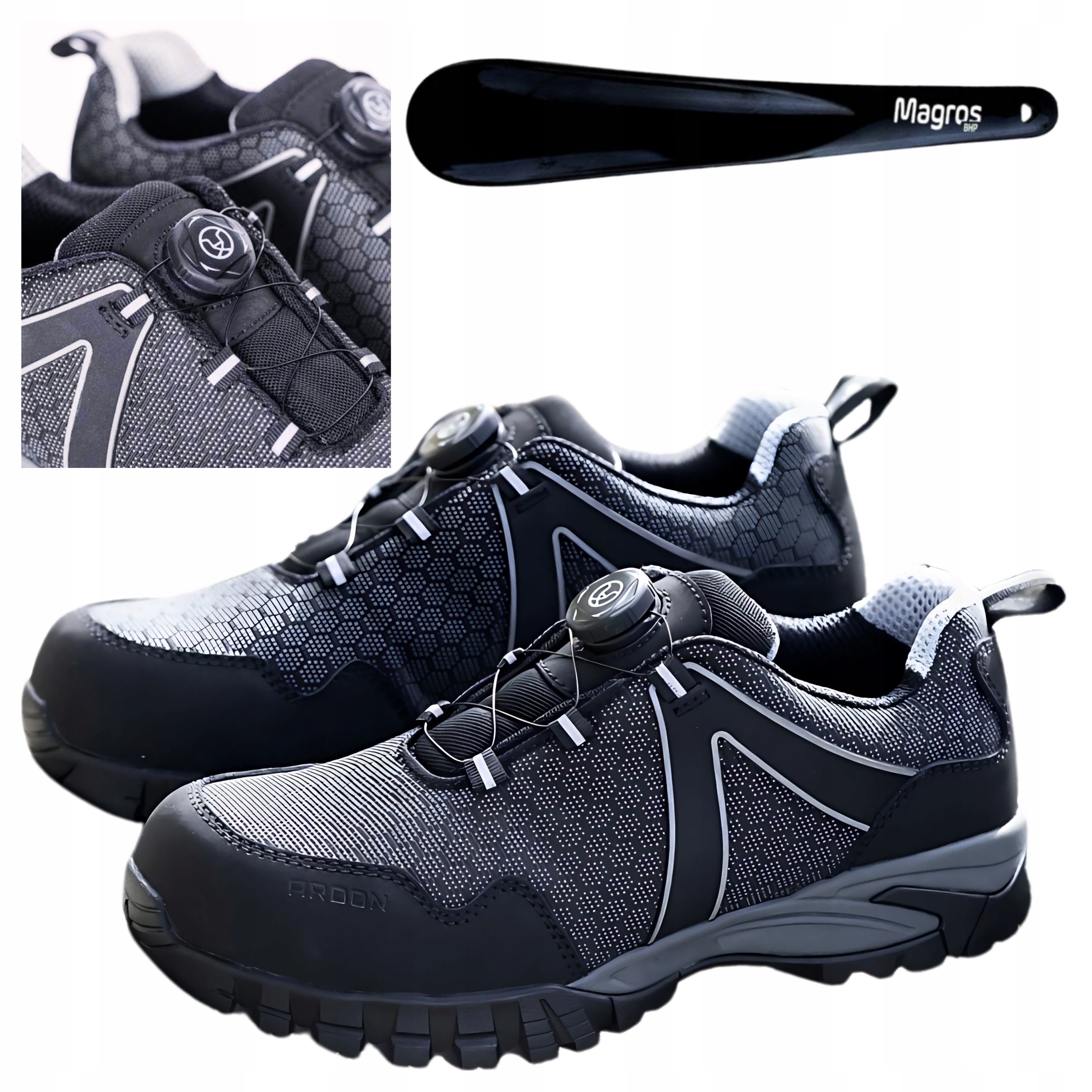 Pracovní boty Bezpečnostní Polobotky Boa Obuv Bozp Kevlar vel.44 Lžíce 19,7 Bonus