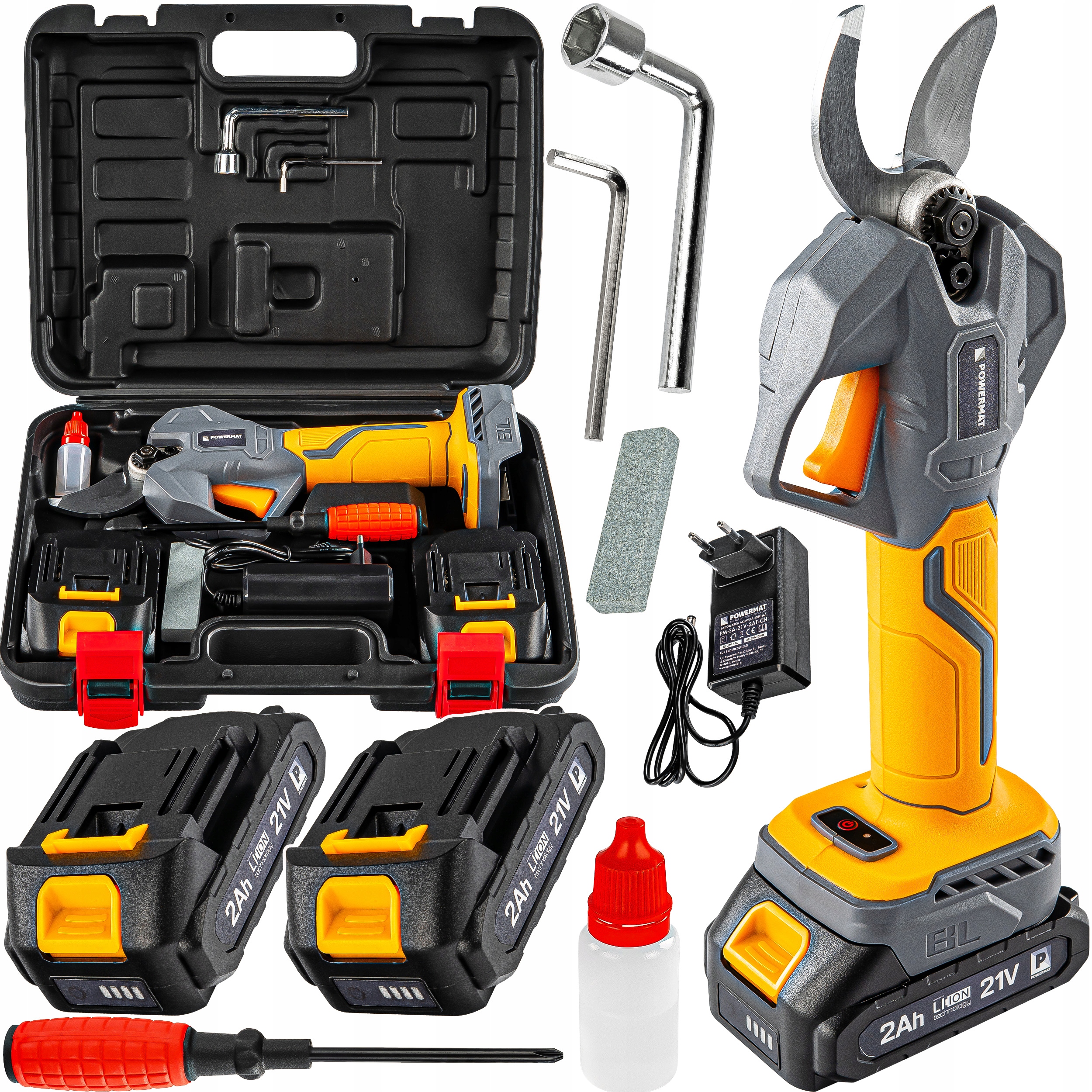 Sekator Akumulatorowy Bezszczotkowy Elektryczny Nożyce Do Gałęzi 30MM 2xAKU