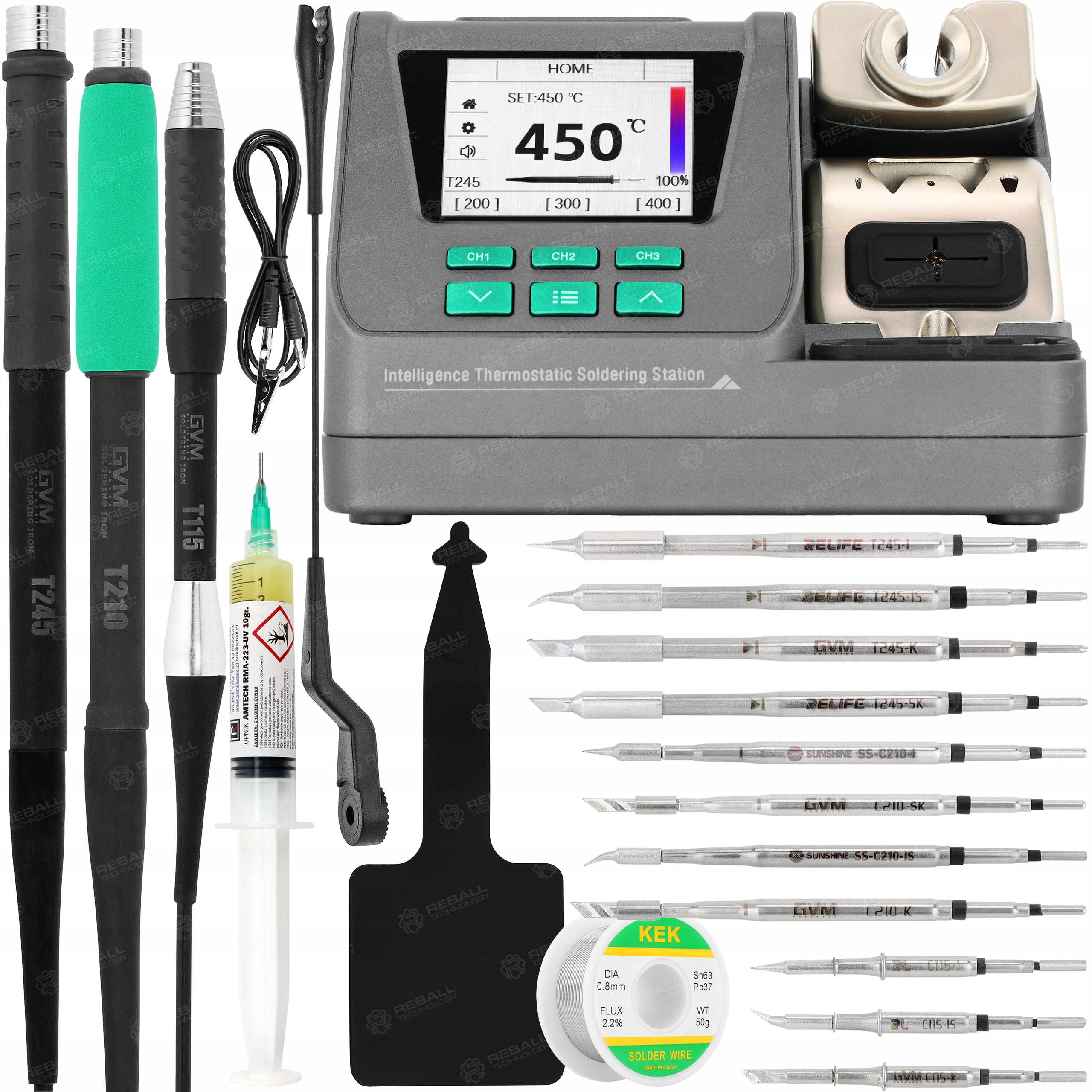 Set Pájecí Stanice Gvm H3 80W +11 Hrotů C115 C210 C245 Lv1