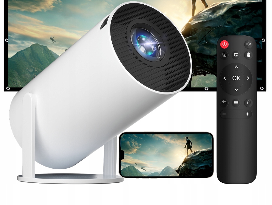 Led projektor Salange Projektor Domácí Otočný Android Tv bílý