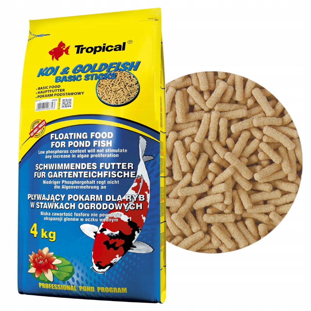 Tropical Koi&Goldfish Basic Sticks 50 l 4 kg Krmivo pro kapry Koi