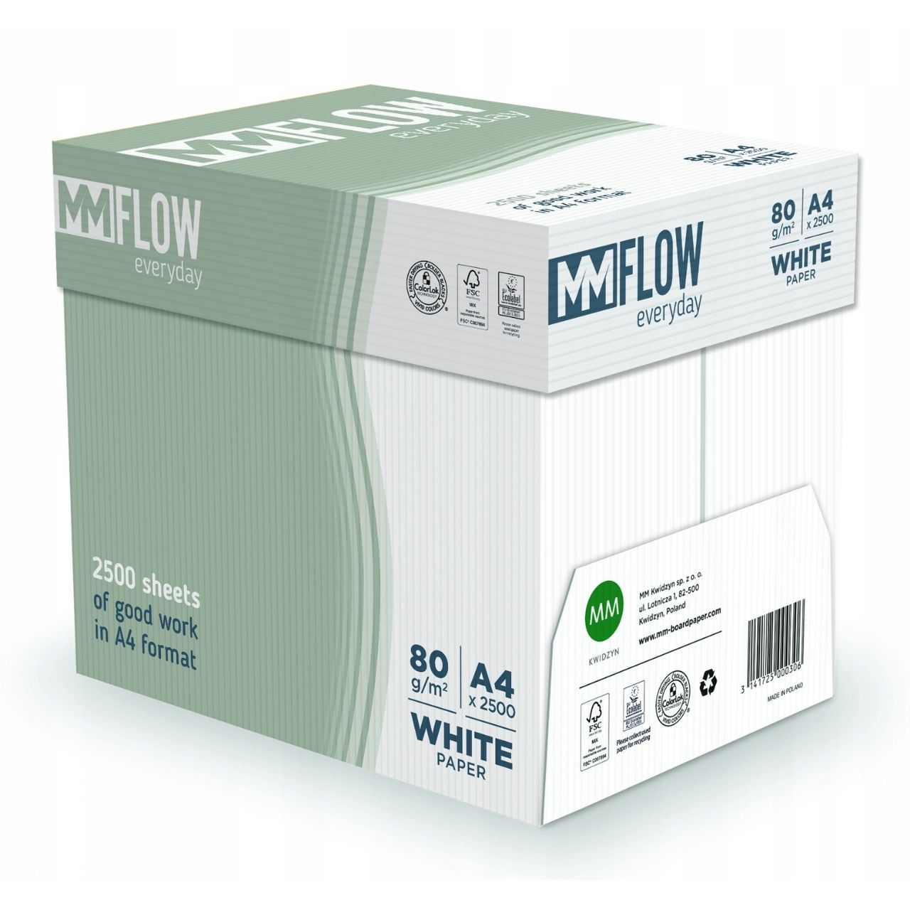 Papier ksero A4 80g do drukarki XERO Flow 500 ark EAN (GTIN) 5901657019009