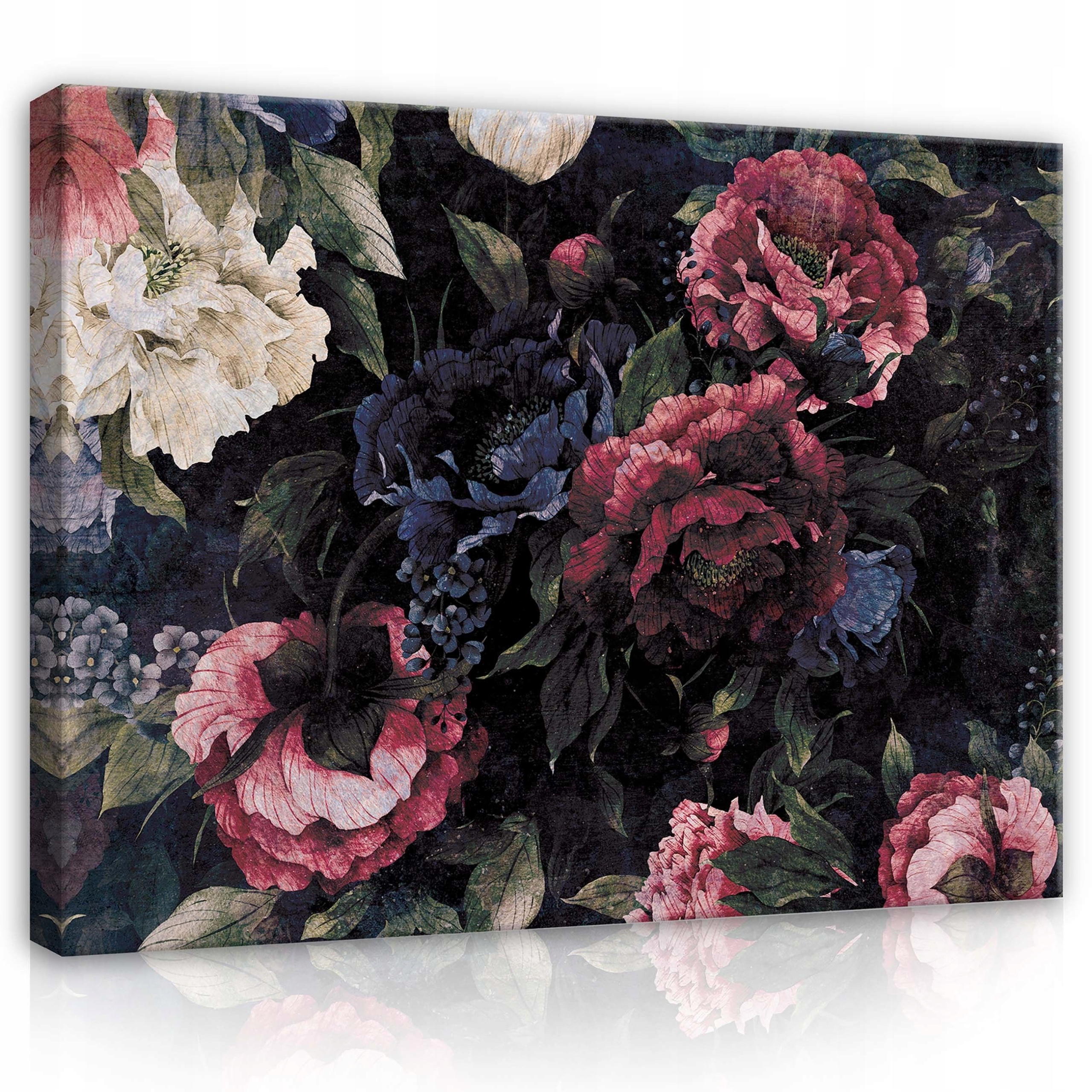 Obraz 80x60 Květinový temný zátiší baroko vintage botanický