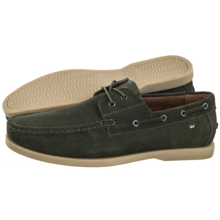 Pánské klasické polobotky Wojas Zelené Velurové boty 10256-67