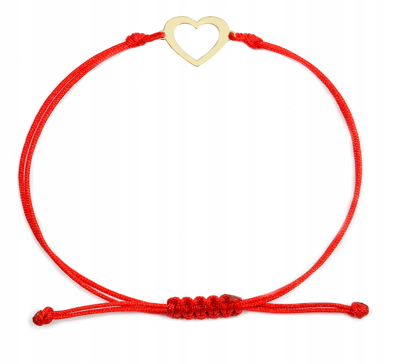Zlatý náramek na provázku srdce pr.585
