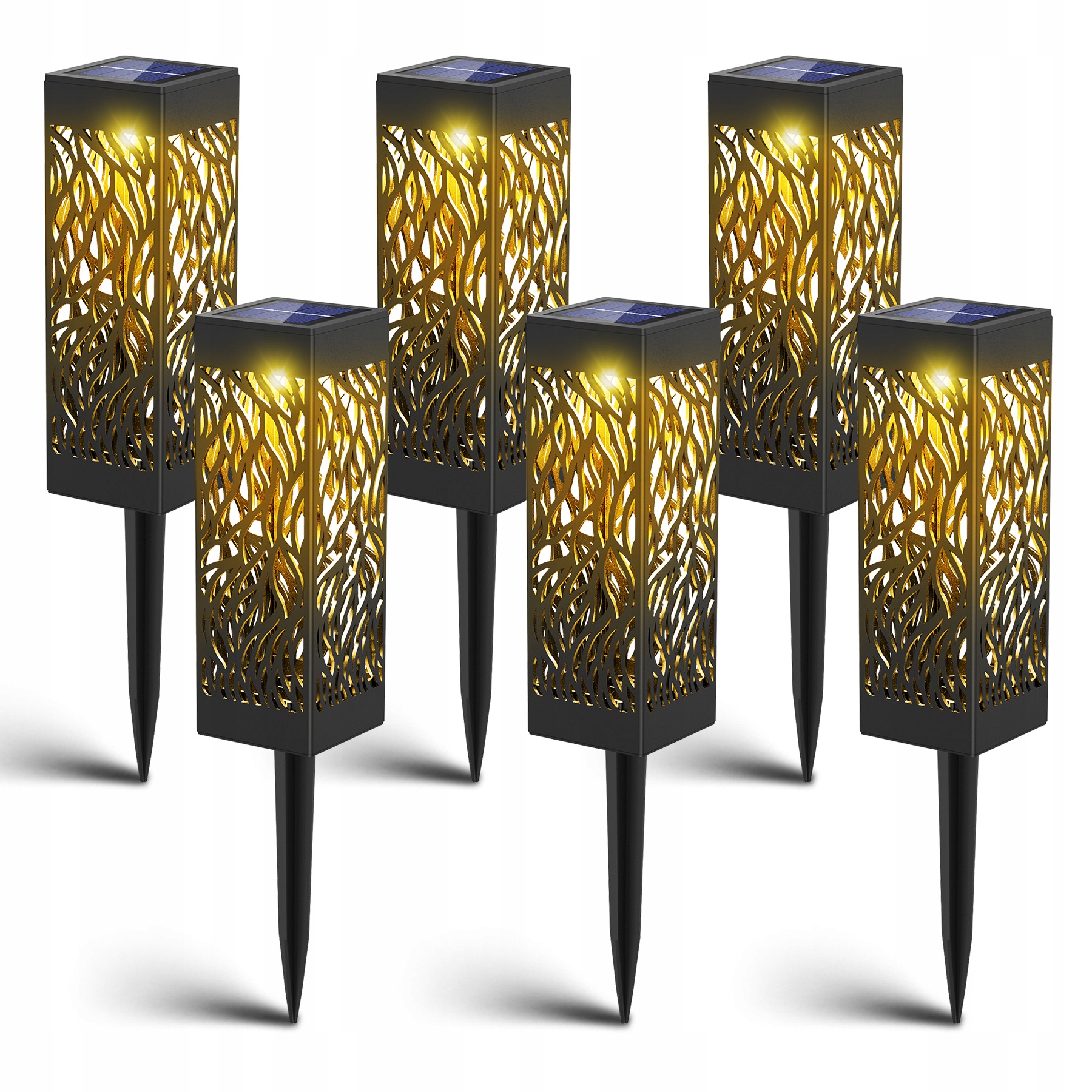 

6 szt Lampki Solarne Ogrodowe Led Wbijane Słupki