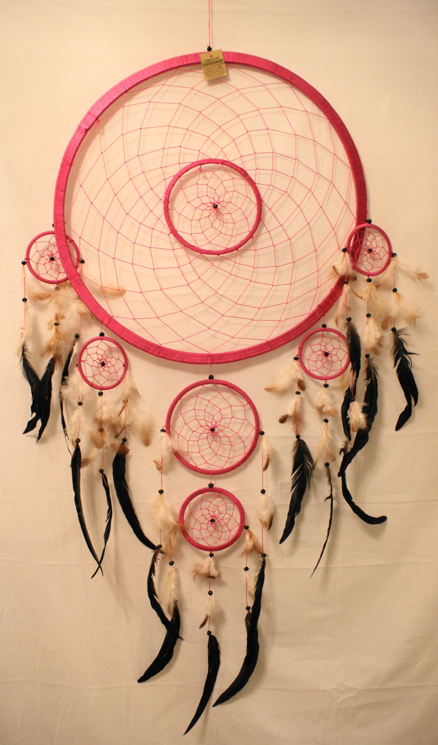 Lapač snů, sedmidílný, nylon, 53 cm