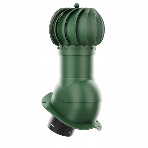 Rotačný krb Rotoline pre plechovú krytinu N fi 150 mm, guľovitý, zelený