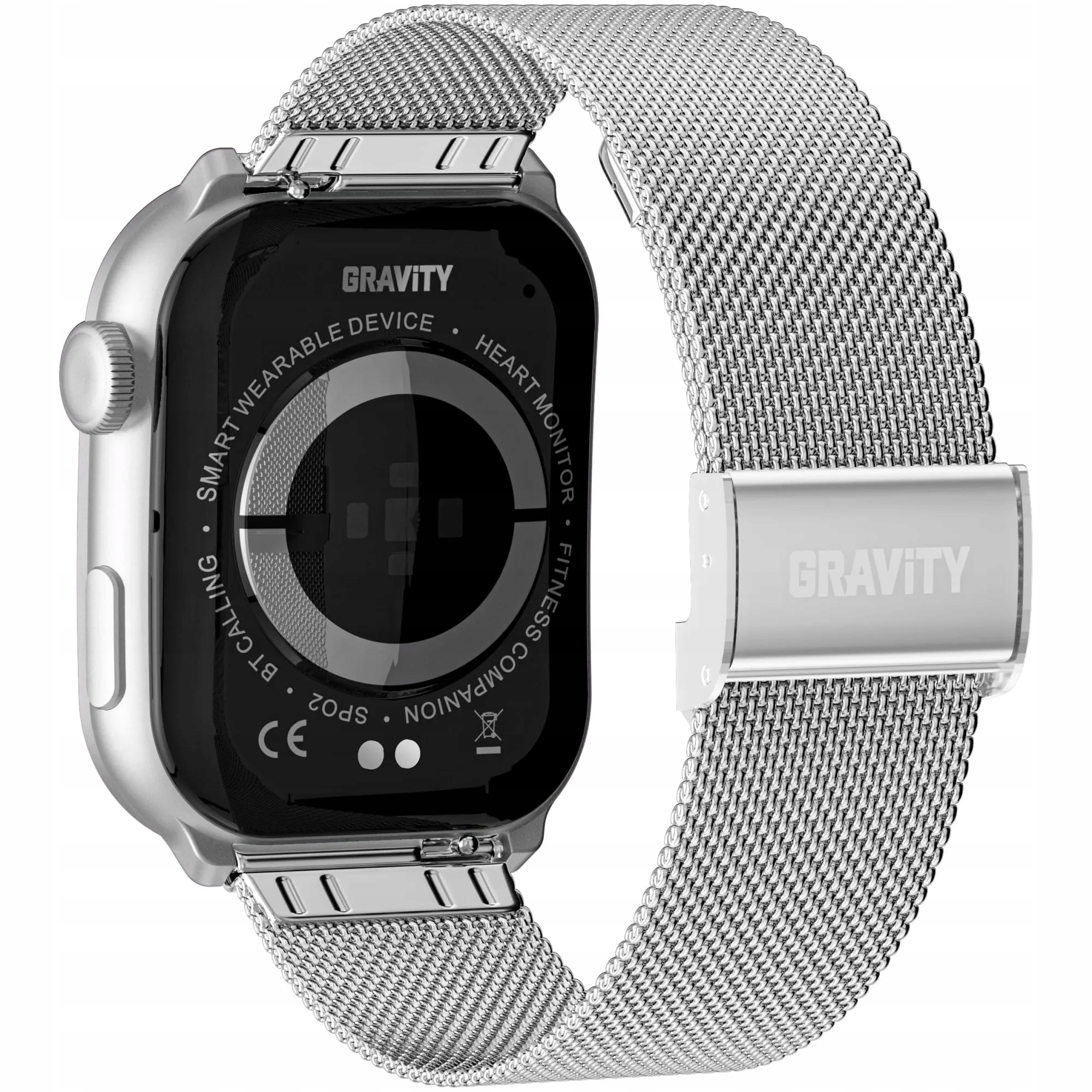 Gravity GT28-10 obdélníková stříbrno-bílá chytré hodinky pro hovory
