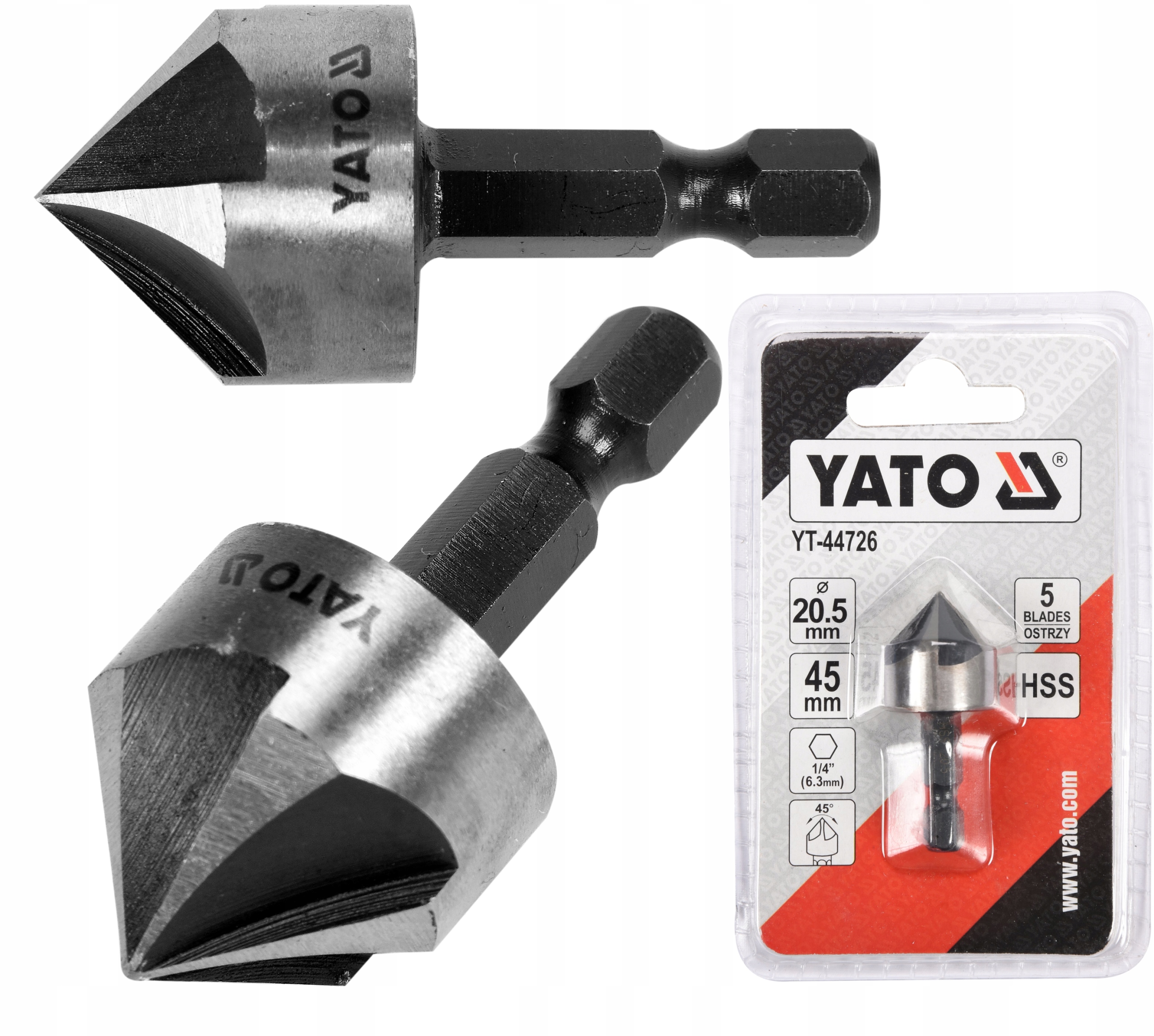 

Yato Pogłębiacz Do Metalu Hss 20,5mm x 45mm Hex