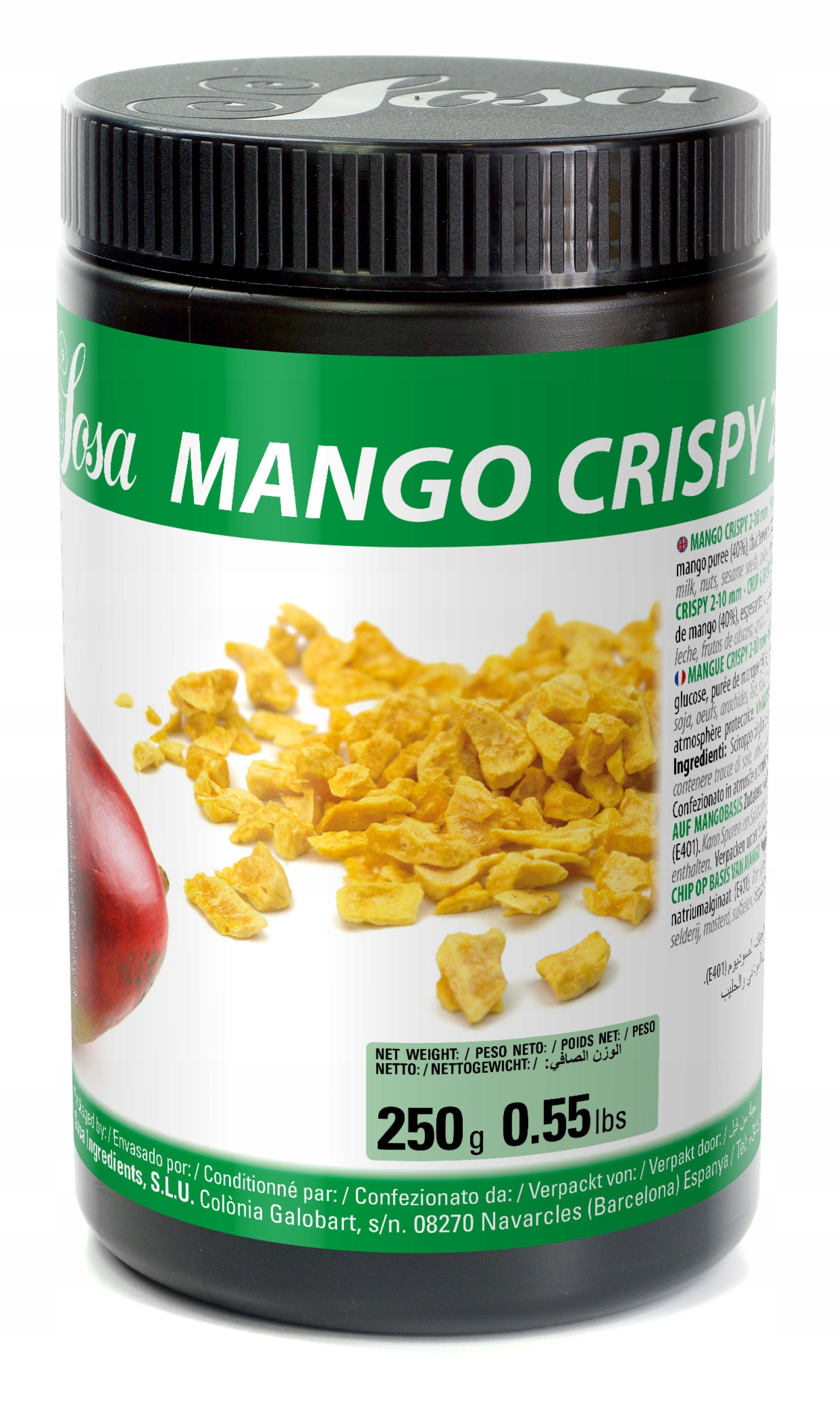 Levně Lyofilizované mango, ovocné křupky mango, Mango Crispy 2-10 mm, omáčka 250 g