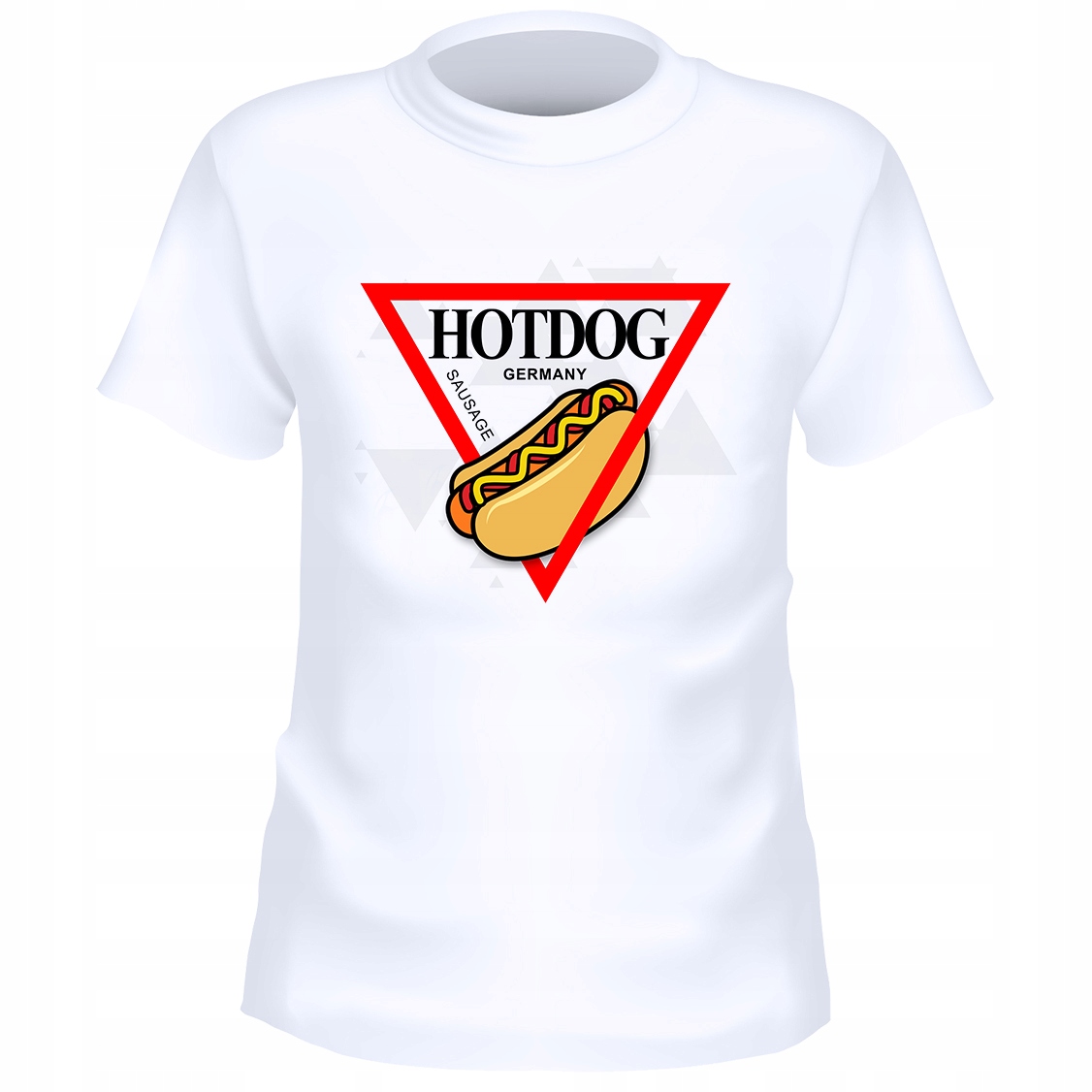 

Męska biała koszulka Jedzenie Hotdog r.L