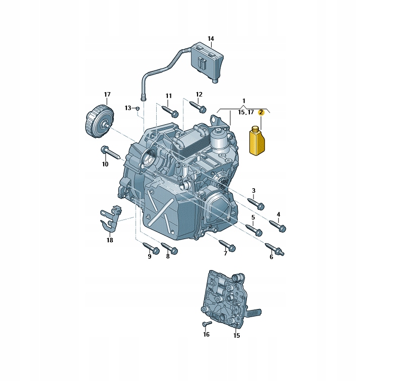 VW AUDI OE G052182A2 ZESTAW WYMIANY OLEJU DSG Producent części Volkswagen OE