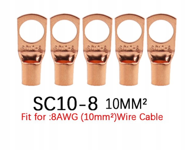 KONEKTOR OCZKOWY miedziany SC10-8 M8 złączka 5szt