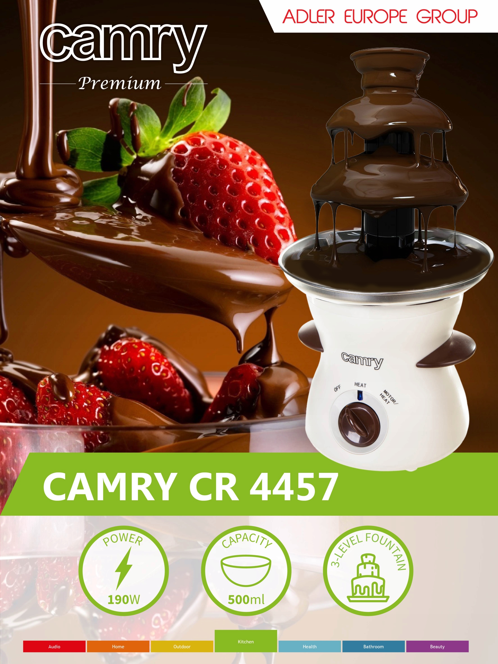 Fontanna Czekoladowa CR 4457 500ml 3 Poziomy Domowa 190W