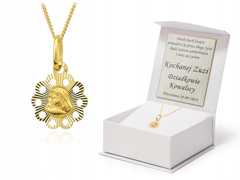 Zlatý Řetízek s Medailem 585 Matka Boží