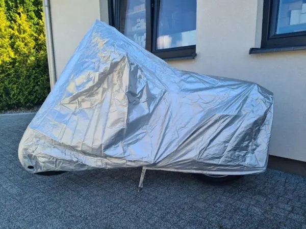 Pokrowiec na motocykl Jawa 350 Cz Mz Etz 250 Wsk 125 175 Shl Junak srebrny