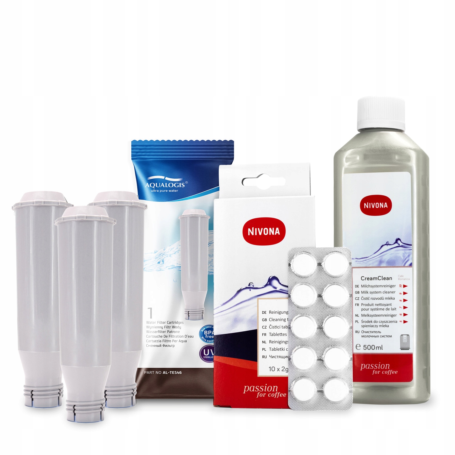 3x Filtr do kávovaru Nivona AL-TES46 Tablety NIRT701 Tekutý CreamClean